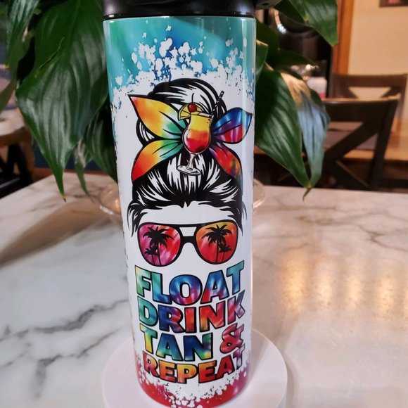 Artisan Dining Float Drink Tan Repeat 2oz Tumbler With Duo Lids